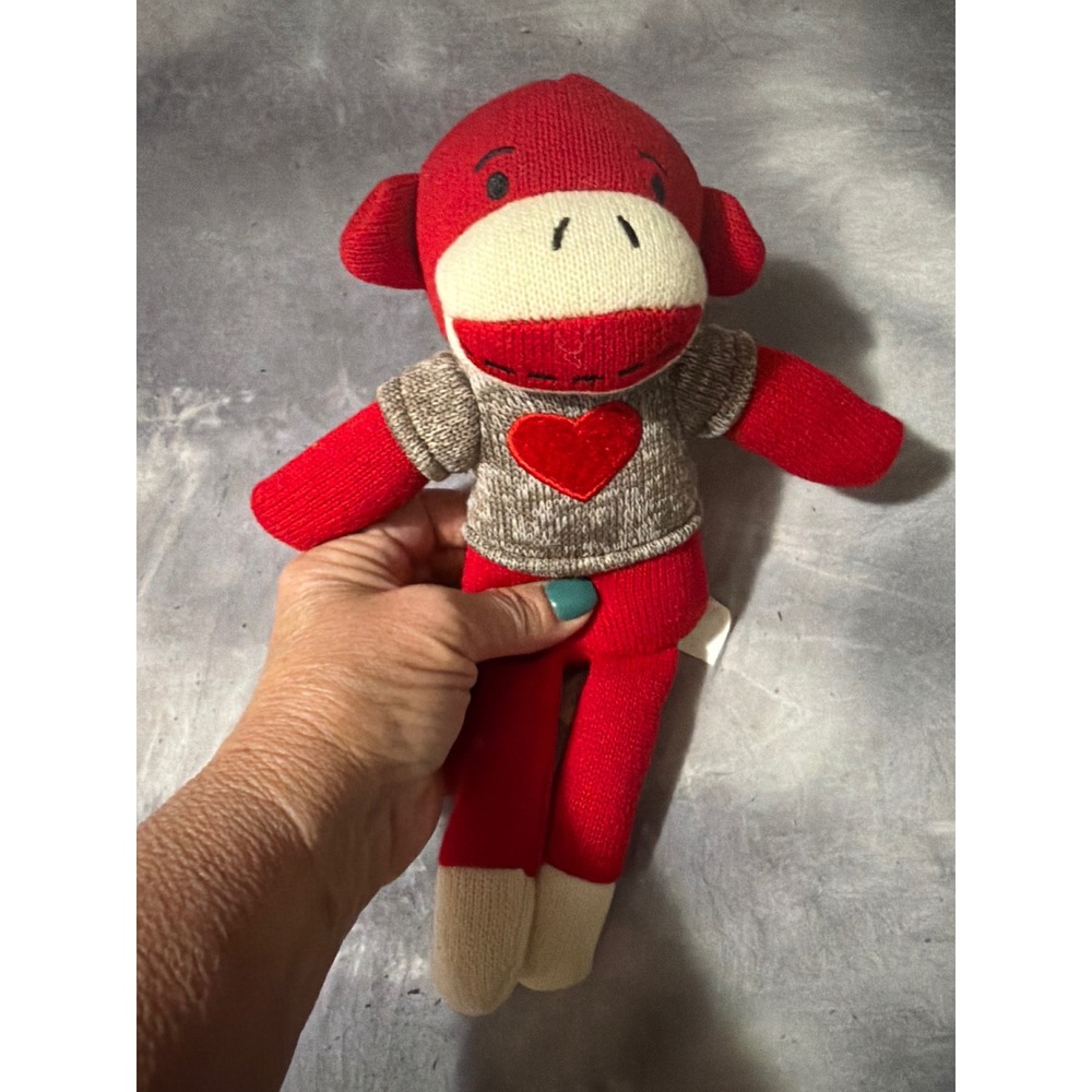 Sock Monkey Red Knit Plush Stuffed Animal Heart Sweater 2020 MTY International